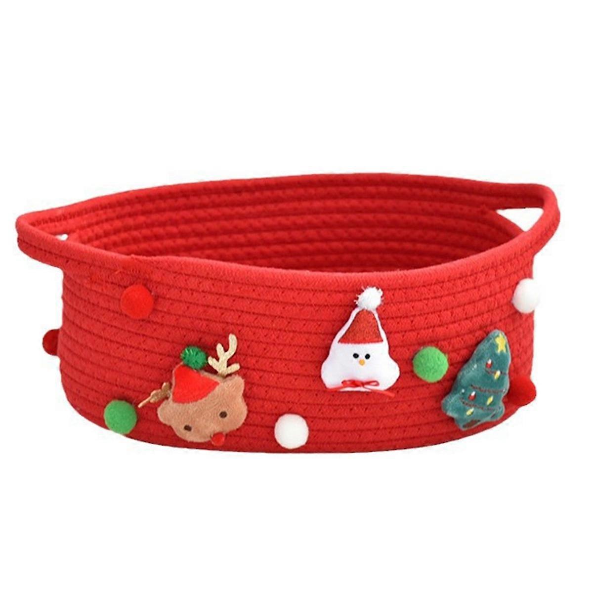 Gift Baskets Cotton Rope Baskets Storage Toy Snack Baskets Red