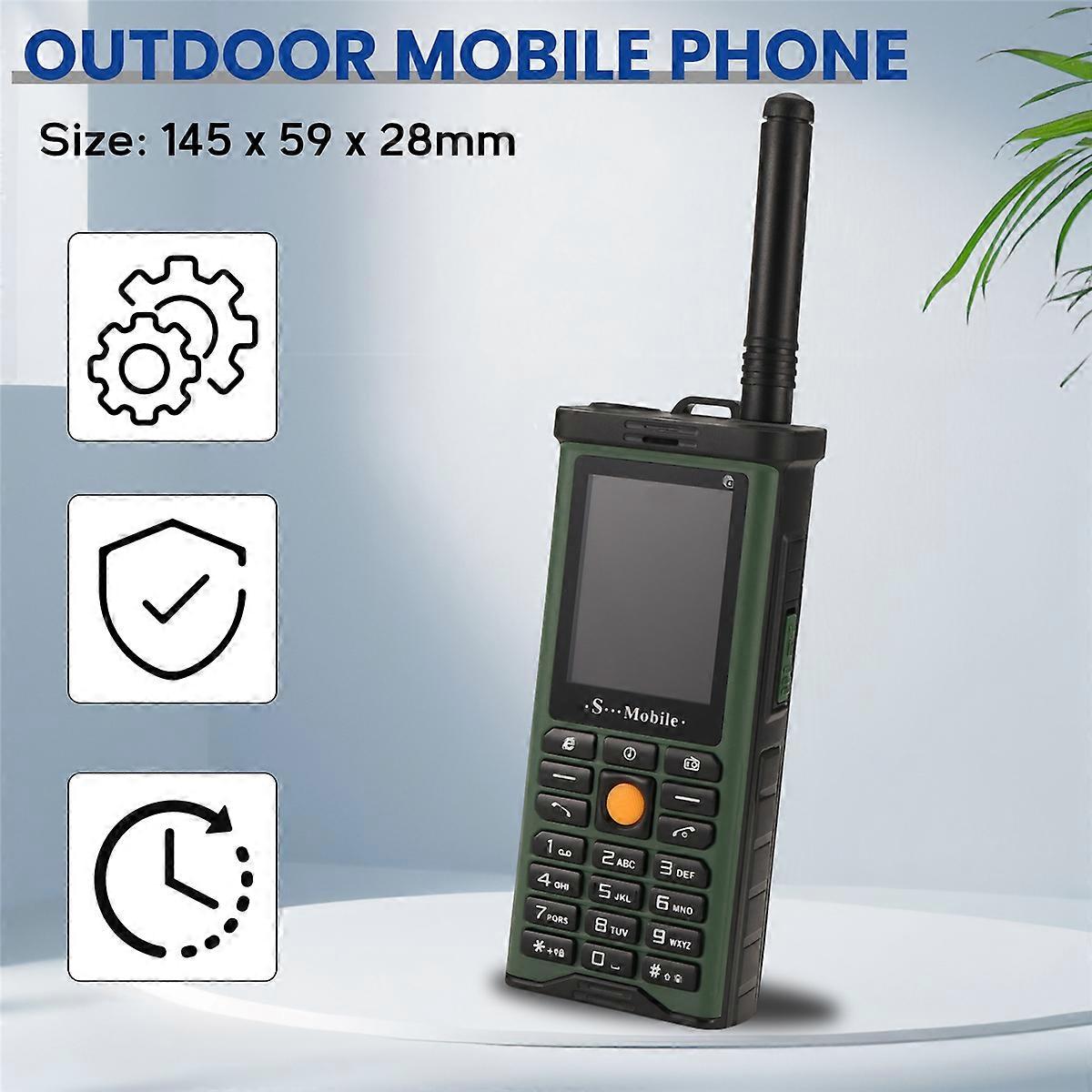 Robust Utomhus Mobiltelefon Stor Kraft Lång Standby Antenn Bra Signal Fyra Simkort 3D Box Högtalare