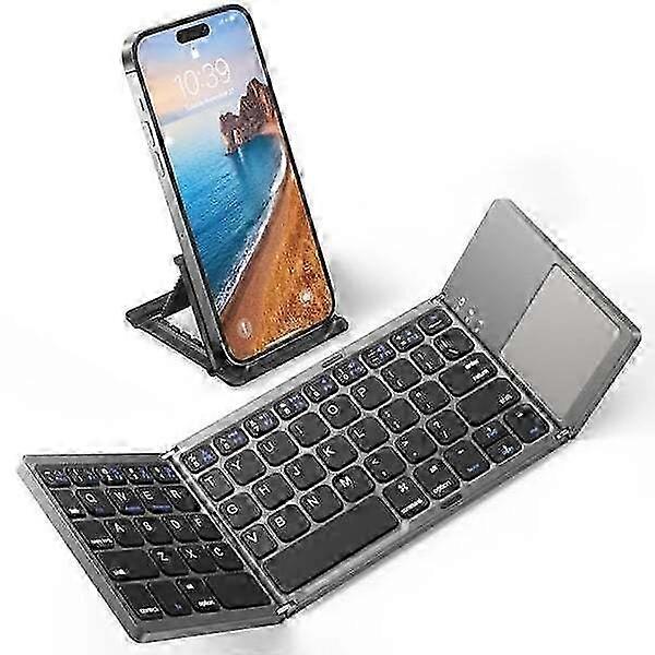 Wireless Folding Keyboard with Touchpad - 3-in-1 Bluetooth Foldable Design