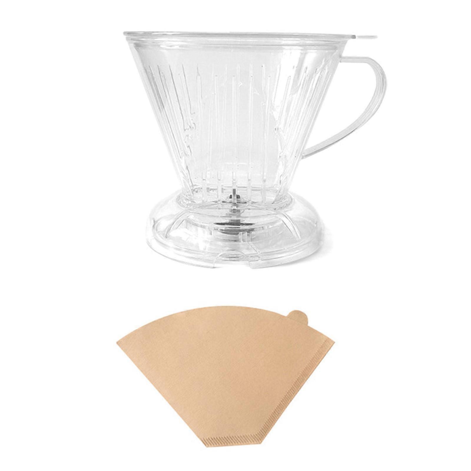 Practical Cone Shape Coffee Maker for Home and Office Use Dishwasher Safe Hand Brewed Coffee Dripper Cup and Filters  Clear