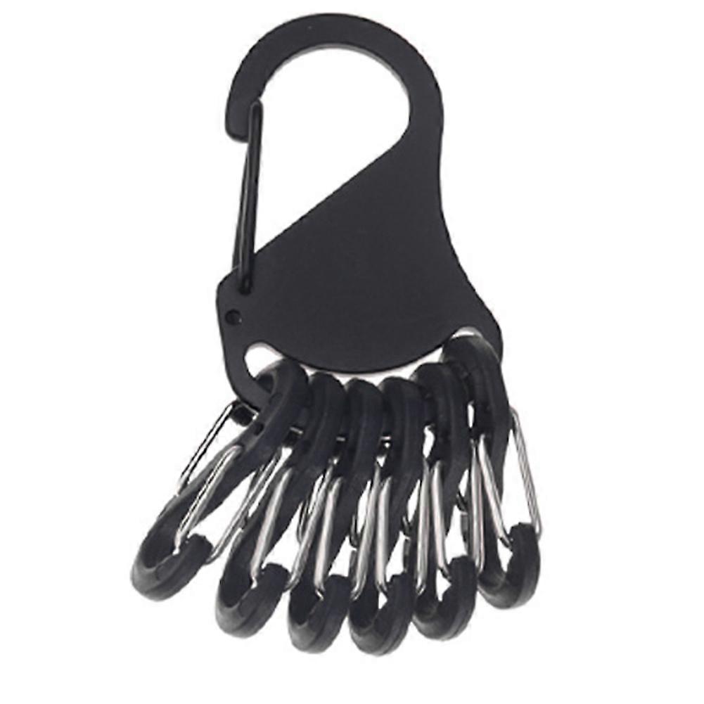 Black Securely secure keys and gadgets Mini plastic keychain