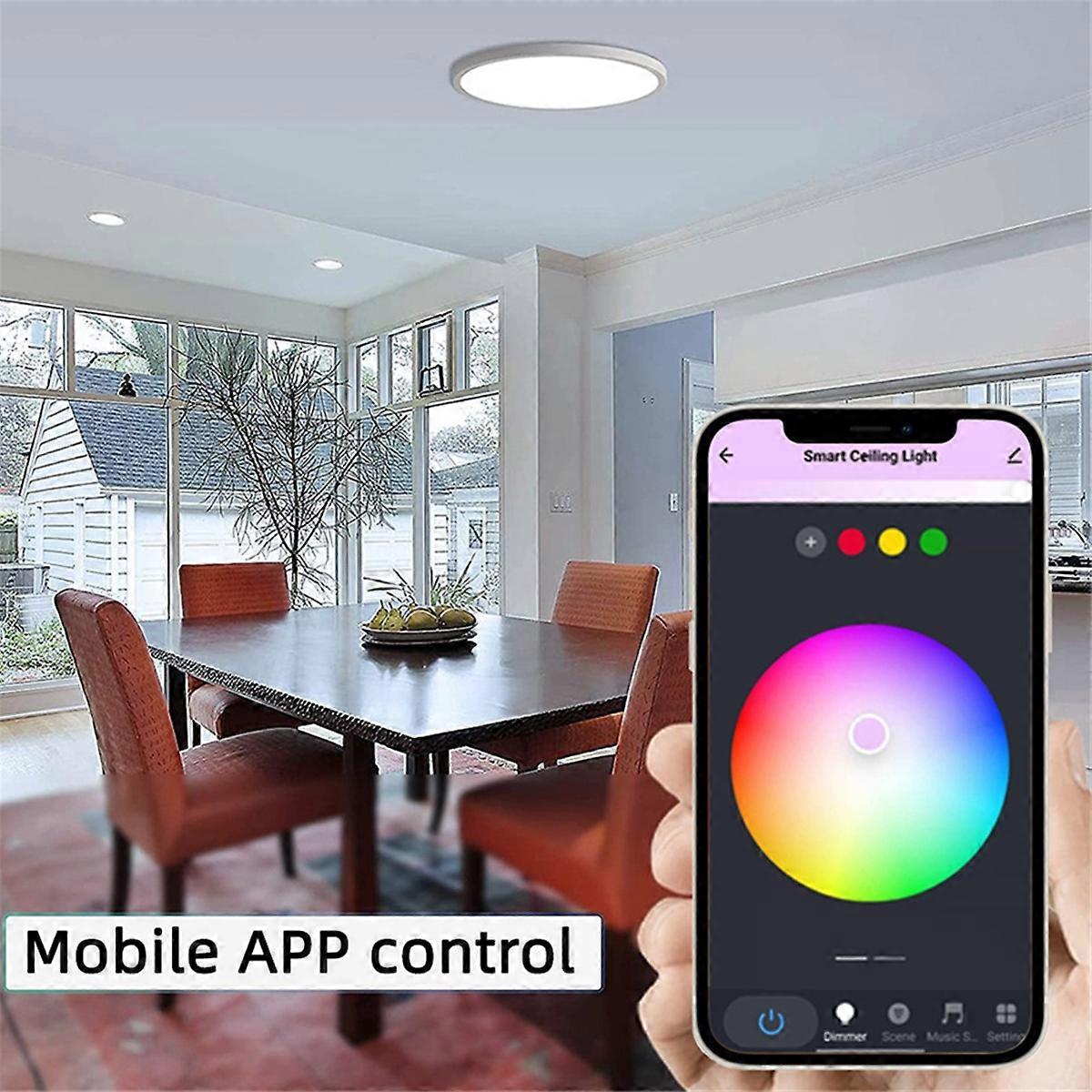 Smart LED Ceiling Lamp Room Decor Ceiling Light App Voice Control for Alexa/ Round Ceiling Lights