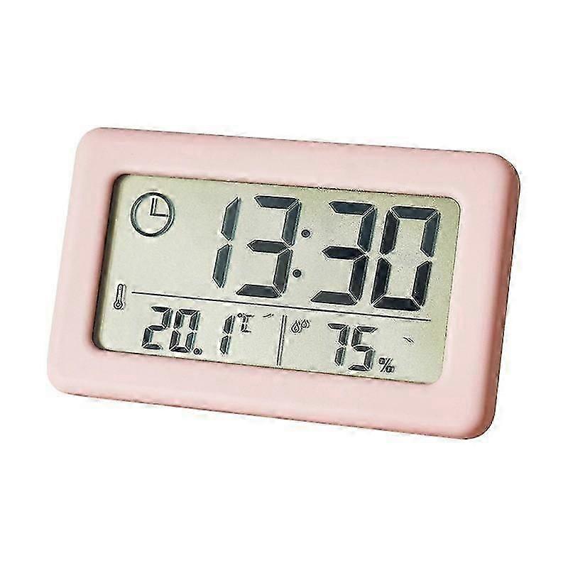 Bedroom Clock And Thin Temperature And Humidity Electronic Clock Clock  pink