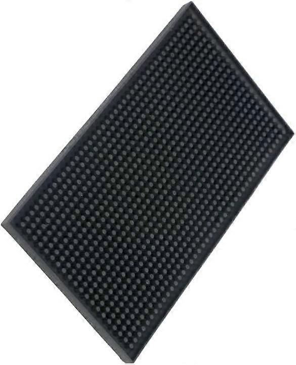 Bar Mat 6 x 12 Small Black Coffee Mat for Home Bar, Bar Service Spill Mat for Cocktail Bartender Kitchen Countertop, PVC Counter Top Cup Mats Glasses