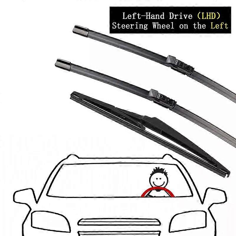 For 3x For Toyota C-HR C HR CHR AX10 AX50 2018~2022 Brushes Window Front Rear Wiper Blades Set Windshield Windscreen Car Accessories