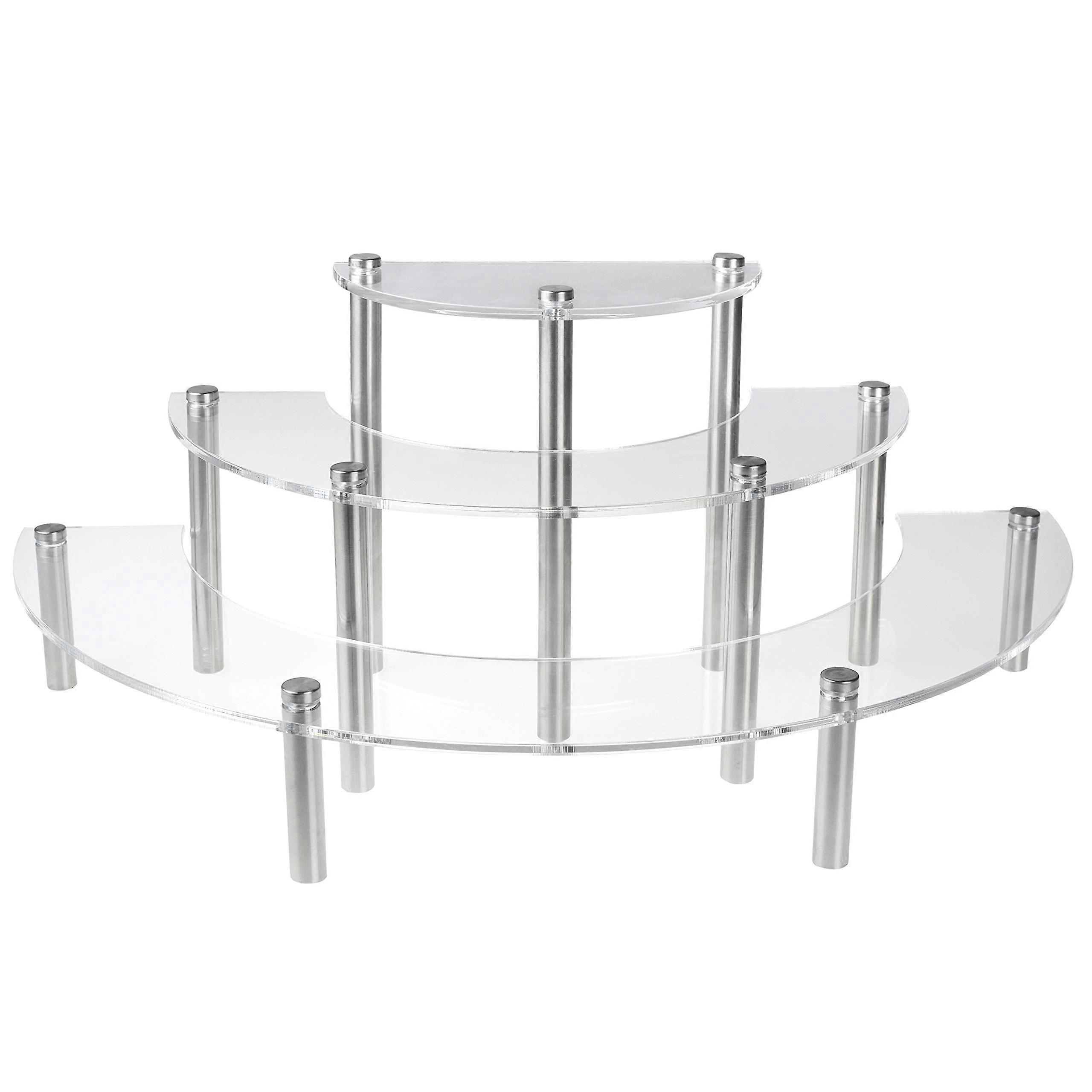 3 Piece Clear Acrylic 3-Tier Cupcake and Dessert Display Stand for Tabletop, Premium Quality, Modern Design