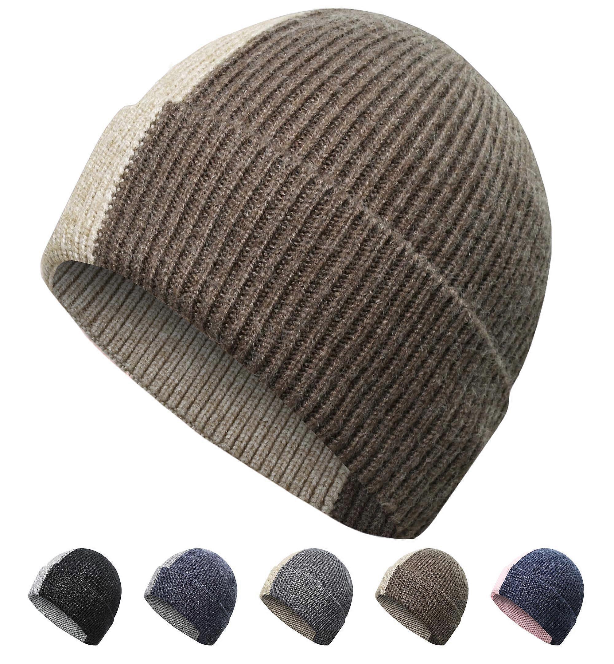 Winter Beanie Hats for Men and Women, Soft Knitted Skull Caps, Warm Contrast Styles for Cold Weather