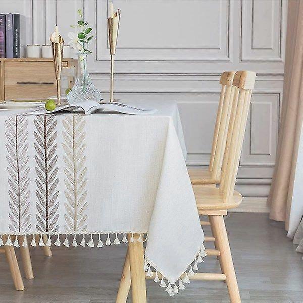 Rectangular tablecloth Waterproof stain-resistant tablecloth Cotton 140*140cm