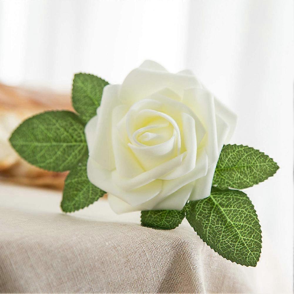 25pcs Flower Foam Rose Roses Flower Heads with Stem for DIY Wedding Bouquets Centerpieces Arrangements Party Home Decor