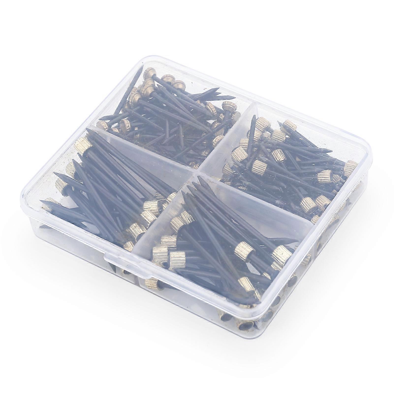 100pcs Pregos para Pendurar Quadros de Aço com Pino e Cabeça de Latão com Caixa de Plástico Aplicar para Fixar Gancho Racks Cabideiros