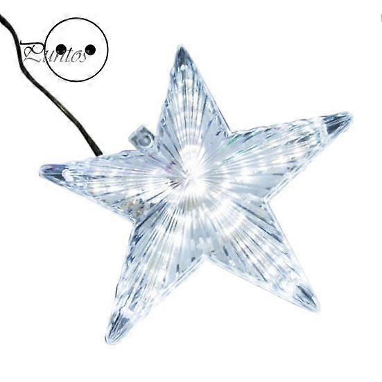 Christmas Tree Topper Star with LED Light Creative Shape Plug-Play IP65 Waterproof Glowing Five-Pointed Star Xmas Tree Ornament