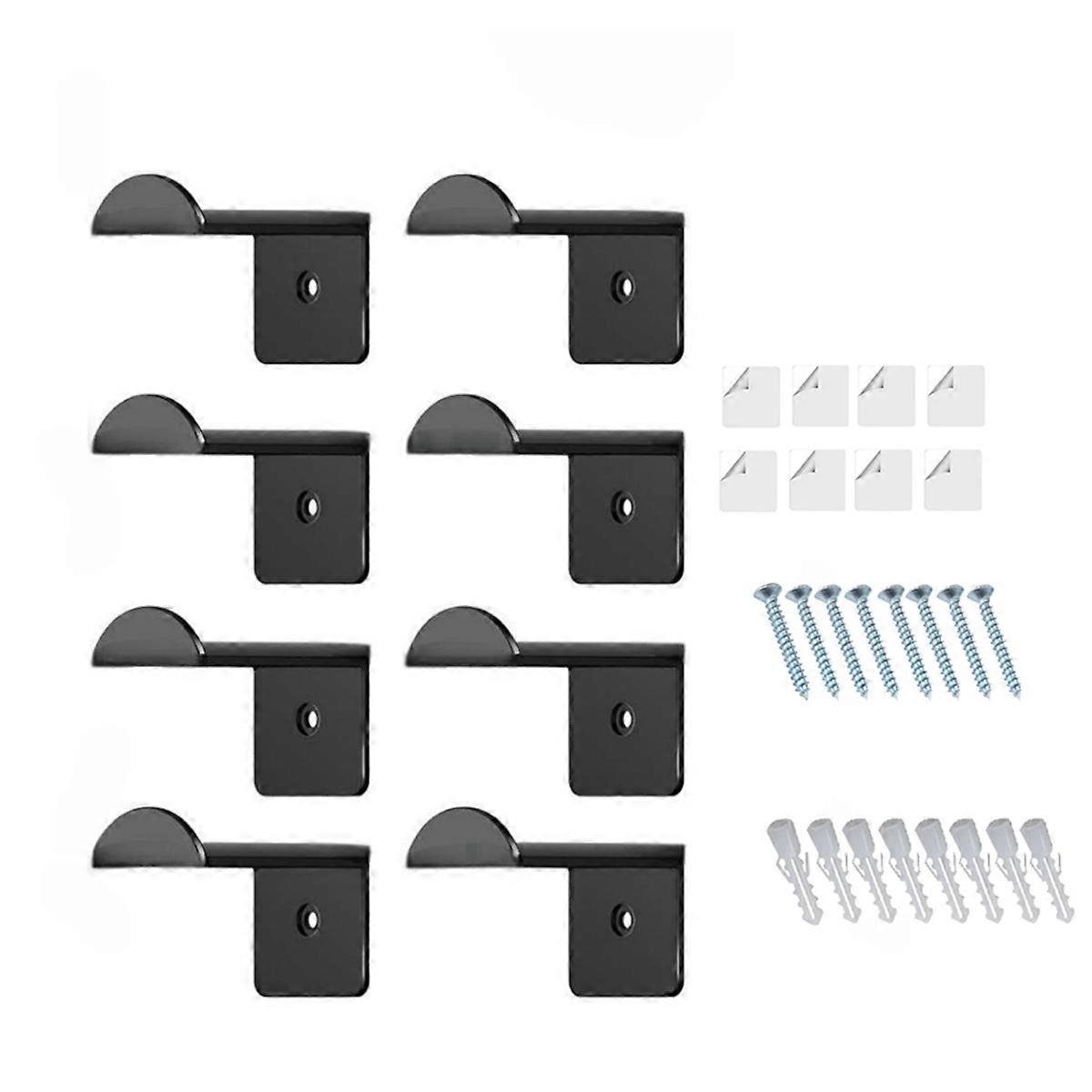 8pcs Adhesive Hat Rack Display Hooks Black