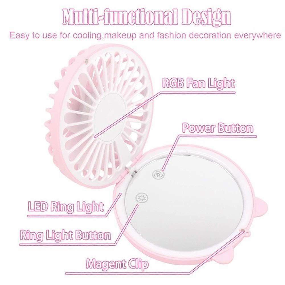 Portable Small USB Rechargeable Hand Fan (Pink)
