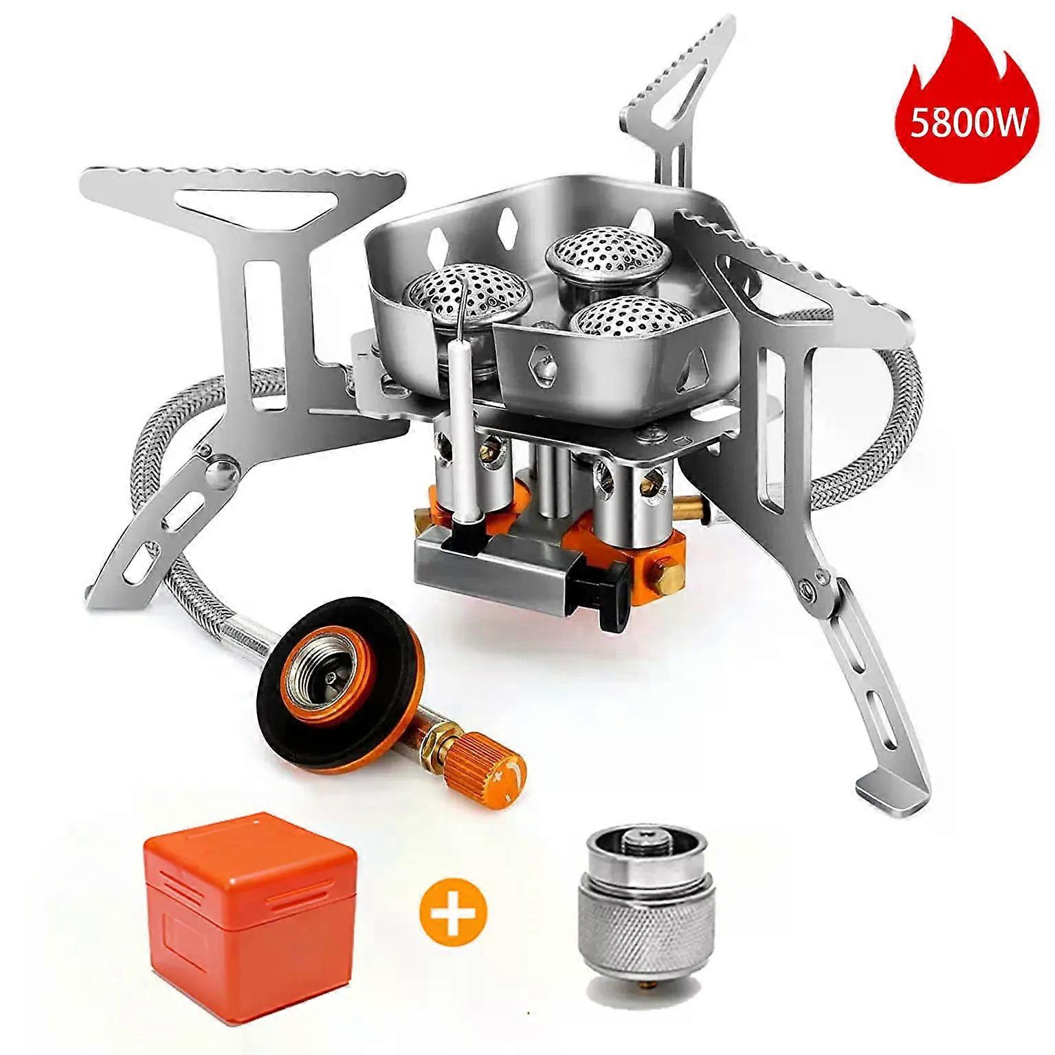 unbrand 5800W Outdoor Three Head Stove Camping Windproof Stove Portable Camping Picnic Burner Hiking
