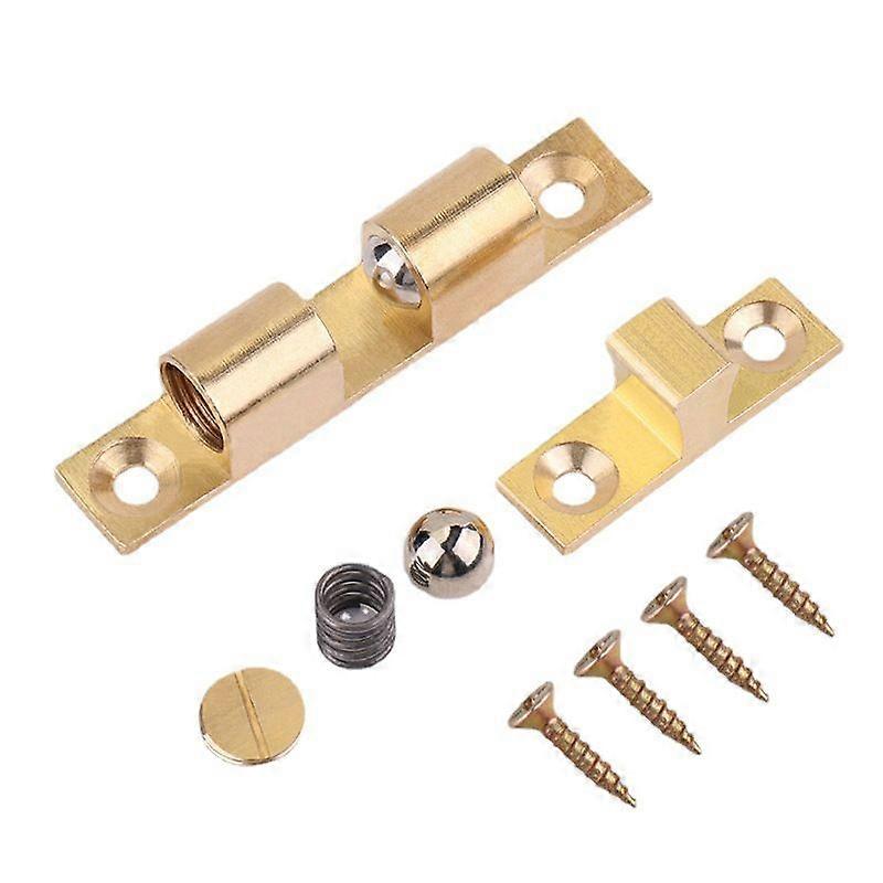 10 Pieces, 42mm Copper Ball Catch Roller Catch Closure Double Ball Catch with Screws for Cabinet and Furniture Closure