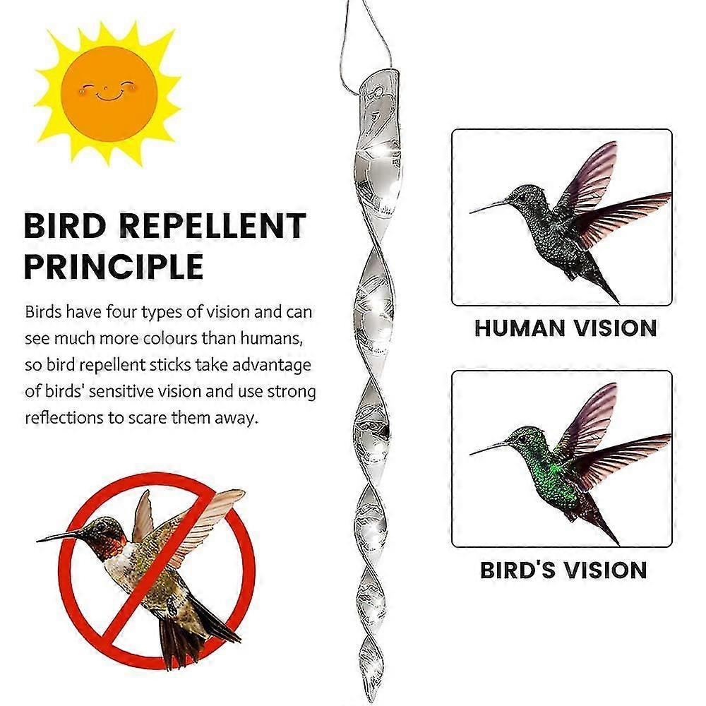 Bird Repellent Rods, 30 Pieces Bird Scarers For Gardens, Reflective Bird Deterrent Rods, Reflective Scare Rods, Bird Control Products, Plastic Materia