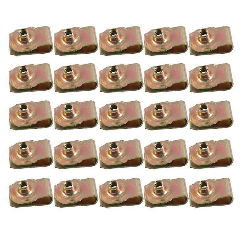 25pcs Metal U-Type Clips with Thread M8-M6-M5-M4 Reed-Nuts for Car Motorcycle