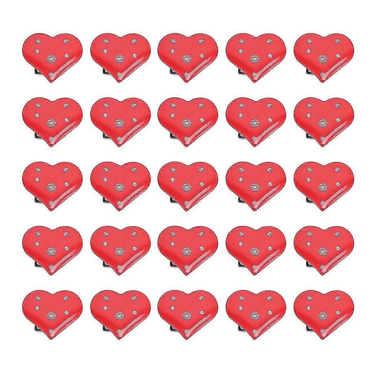 25 Pcs Red Gift Luminous Brooch Pins Luminous Lapel Pins Heart Flashing Brooch