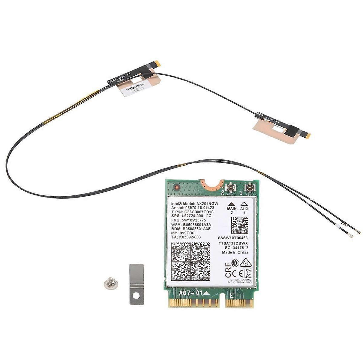 Carte Wifi Ax201 Ngw avec Antenne Wifi 6 3000Mbps M.2 Cnvio2 Bluetooth 5.1 Wifi Adaptateur pour Windows10