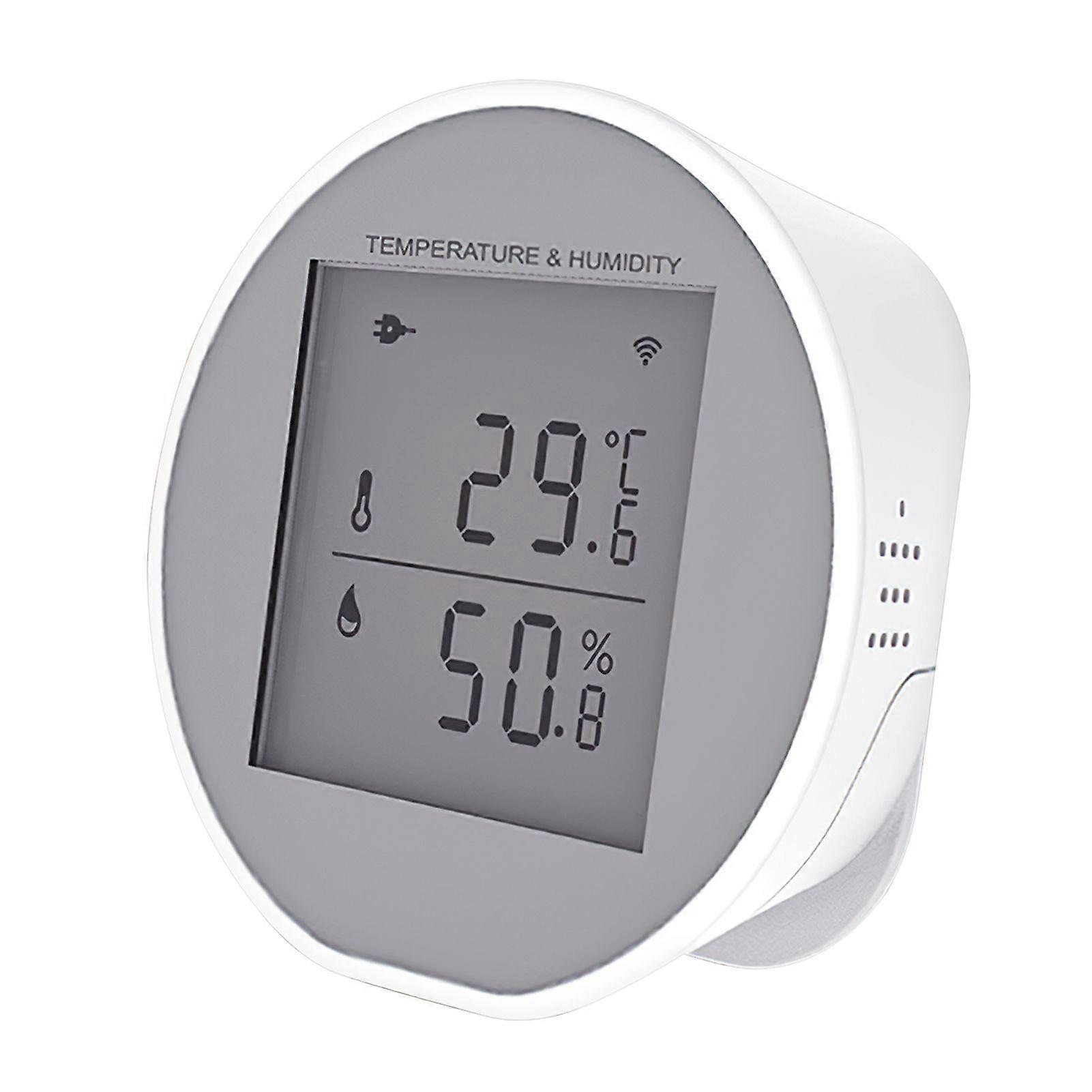 WiFi Hygrometer Thermometers Smart Temperature Humidity Sensor with Voice Control Large LCD Display for Indoor