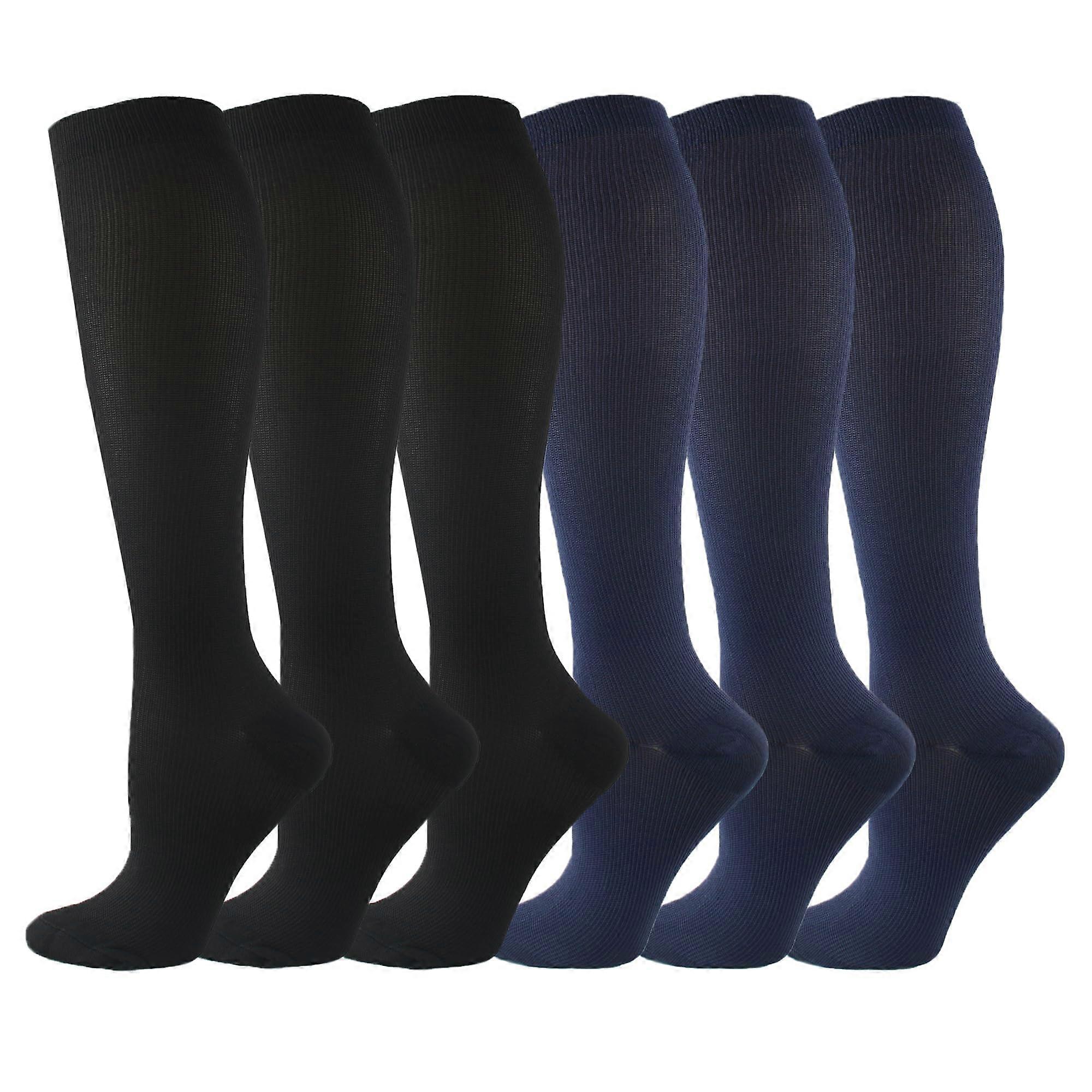 6 Pairs Compression Socks for Women and Men Circulation, 2030 mmhg Knee High