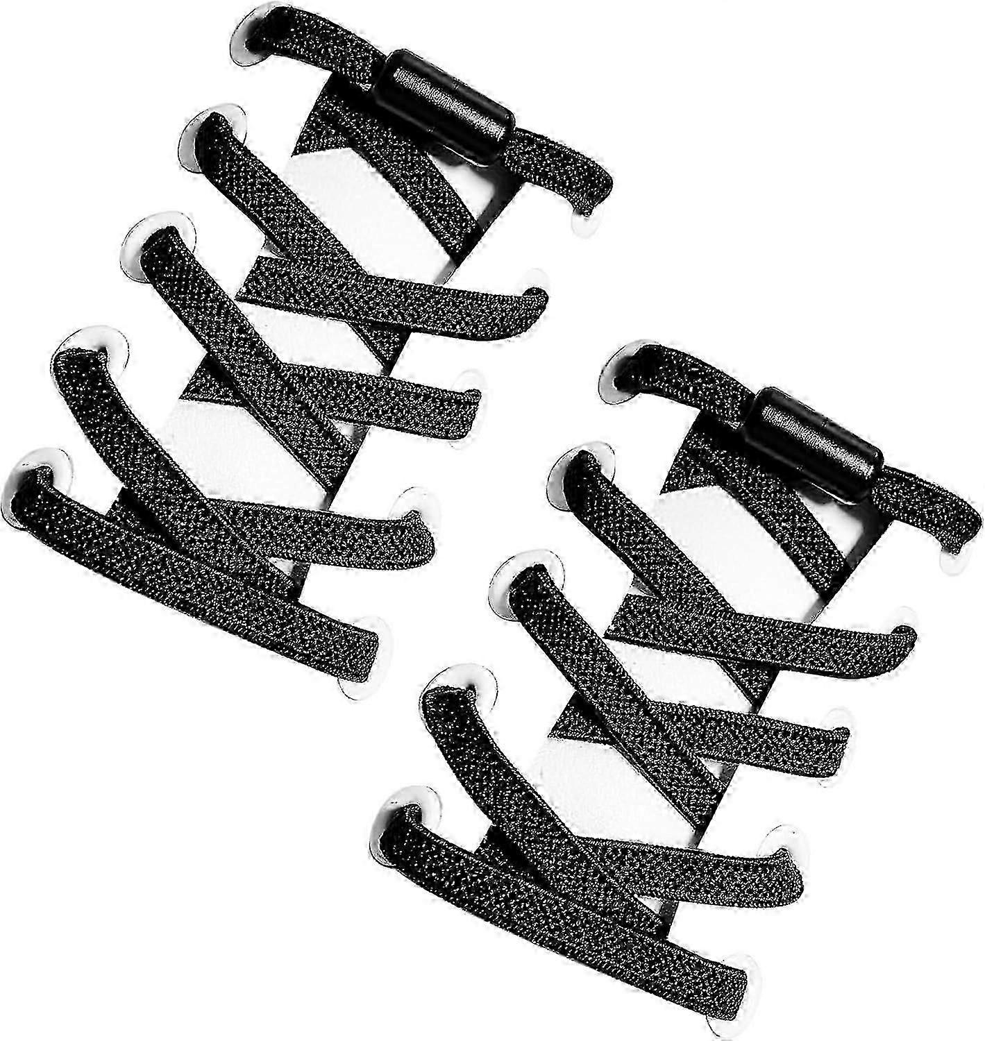 2 Pairs No Tie Elastic Shoe Laces with Metal Buckles - Wide Replacement Laces for Various