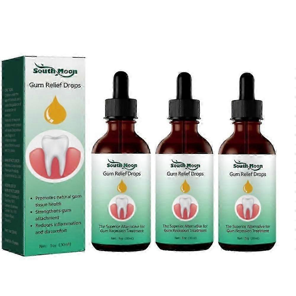 3 pcs Gum Regrowth Drops, Natural Gum Restore Liquid Mouthwash, Gum Therapy Gel Receding Gum Repair Treatment New