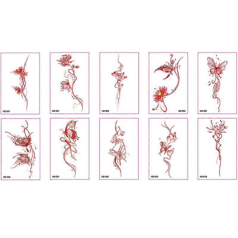 Vintage Butterfly Temporary Tattoos - 10 Sheet Set