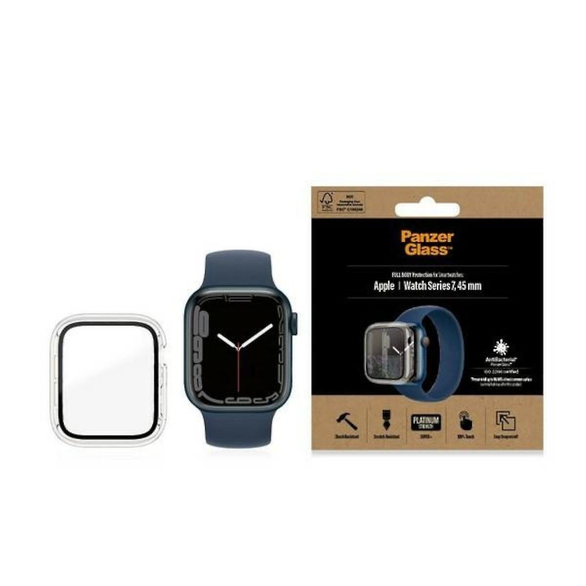 PanzerGlass 全身 TPU 保护壳 适用于 Apple Watch Series 7 45mm 透明