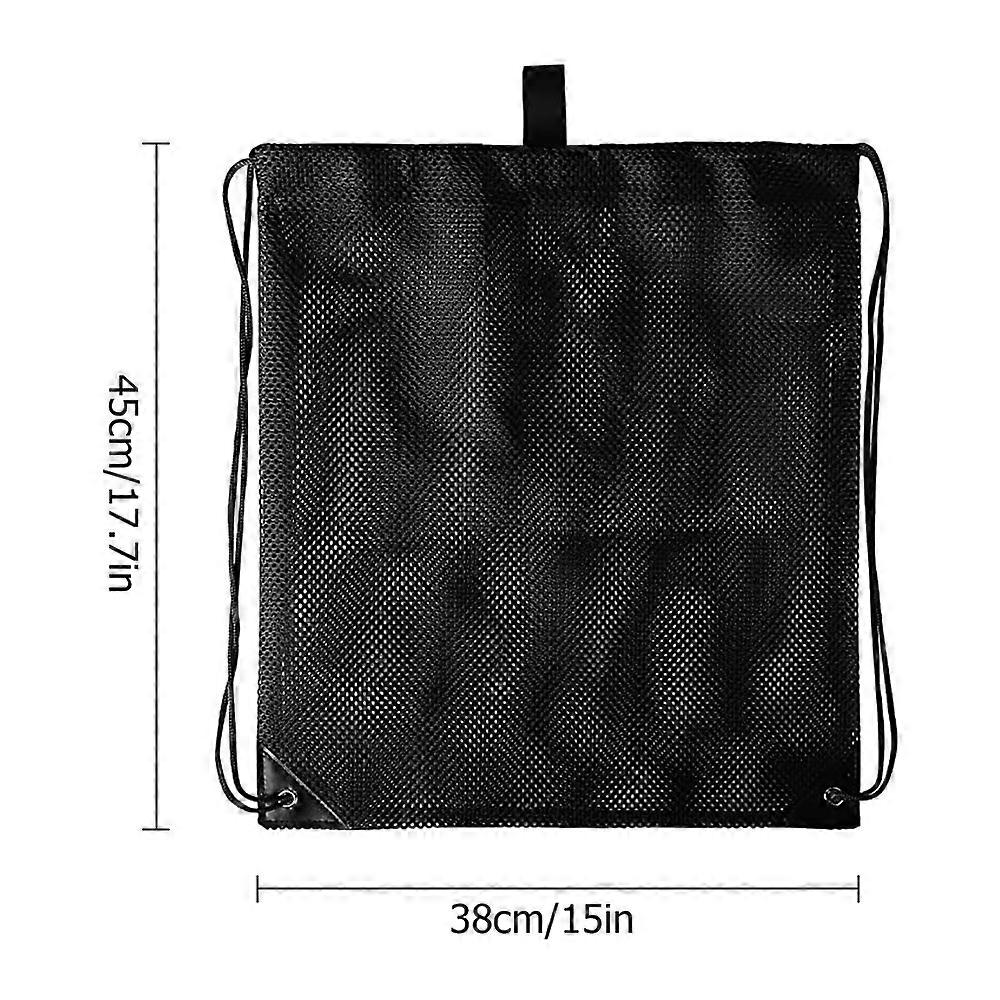 Mesh Bag Portable Drawstring Storage Backpack Heavy-Duty Sport Equipment Storage Bag for Beaching Swimming Gym Shopping