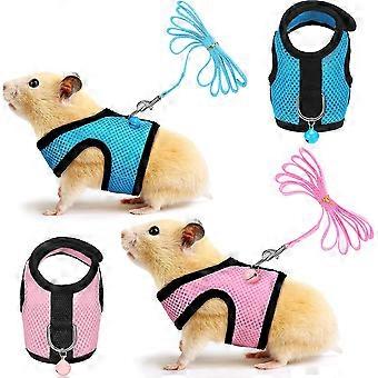 Soft Mesh Harness and Leash Vest Set for Baby Ferrets Rats Hamsters Guinea Pigs Rabbits and Chinchillas with Bell