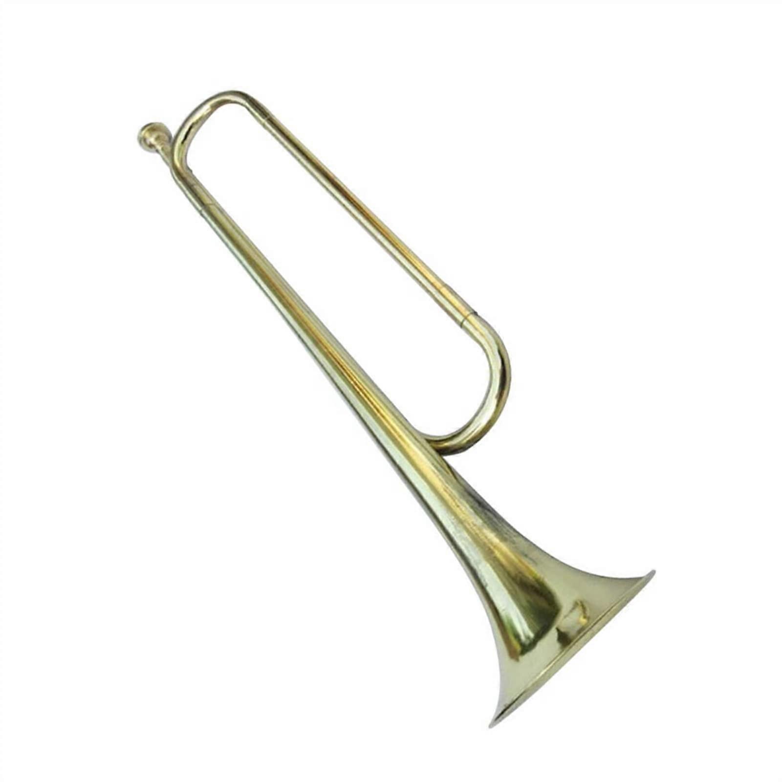 Bugle Trumpet Musical Instrument for School Orchestra Bands, Brass Material, Lightweight Design, Silver Finish
