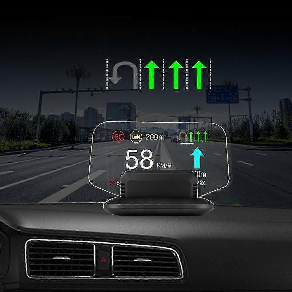 HUD C1 Navigation Head Up Display OBD2 + GPS Digital Spssdometer Vatten Olja Temp RPM Turbo Press Display Vindruta Projektion
