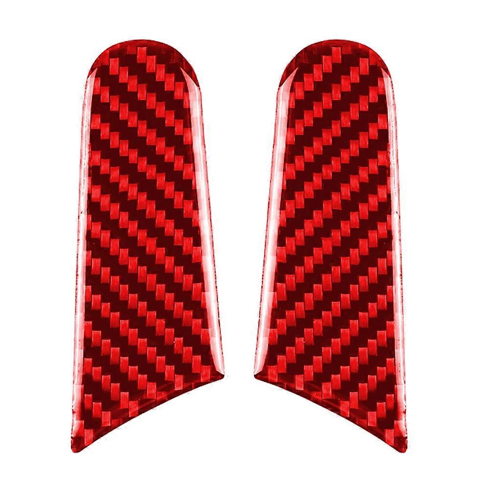 Car Carbon Fiber Rearview Mirror Decorative Sticker for Porsche Macan 2014-2021, Left and Right Drive Universal (Red)