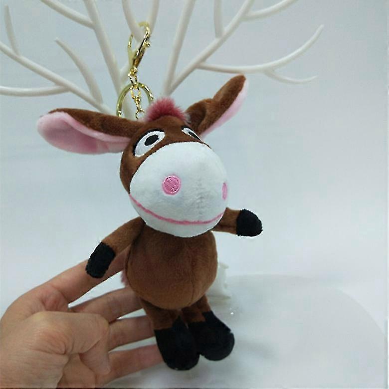 Plush Donkey Keychain with Pendant and Doll Bag