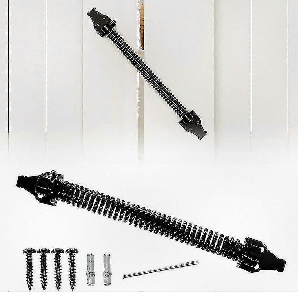 14 Metal Adjustable Automatic Door Closer, Black Closing Spring Suitable for Multiple Brands (360mm)