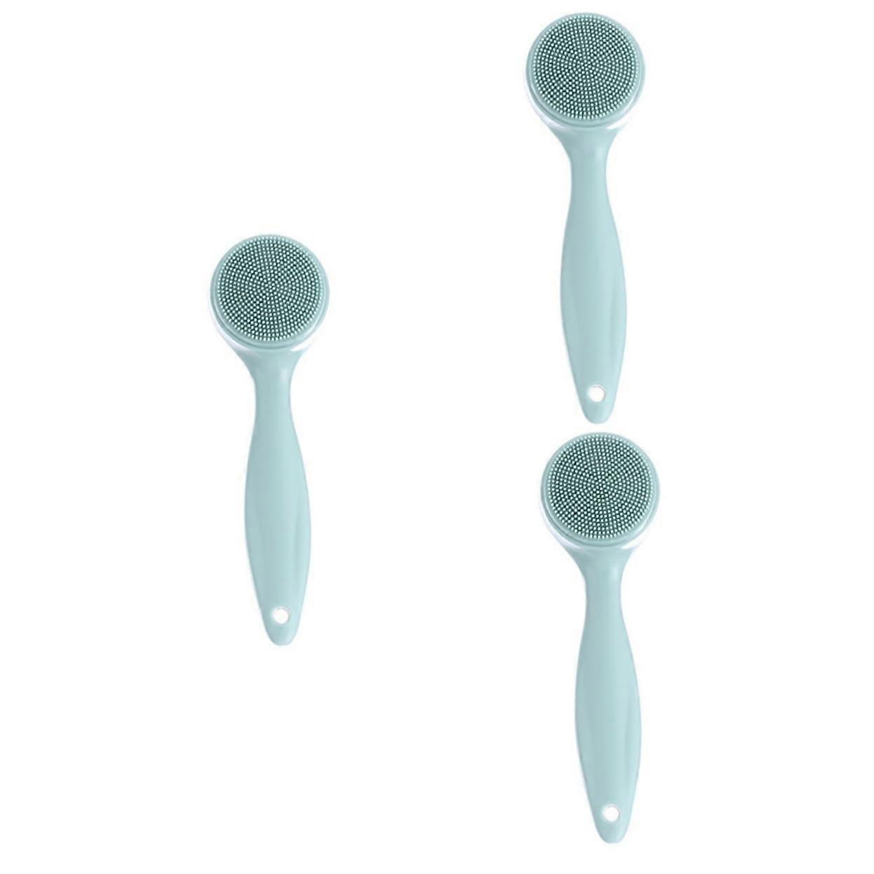 3pcs Elegant Face Brush Cleansing and Massaging Tool for Blackhead Elimination and Skin Brightening