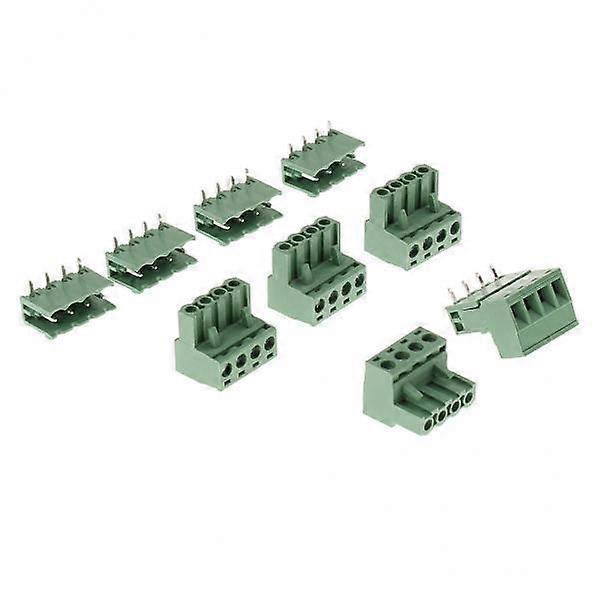 6x5Pcs 2EDG 5.08 4P 4PIN Right Angle Plug-in Terminal Connector 5.08mm Pitch