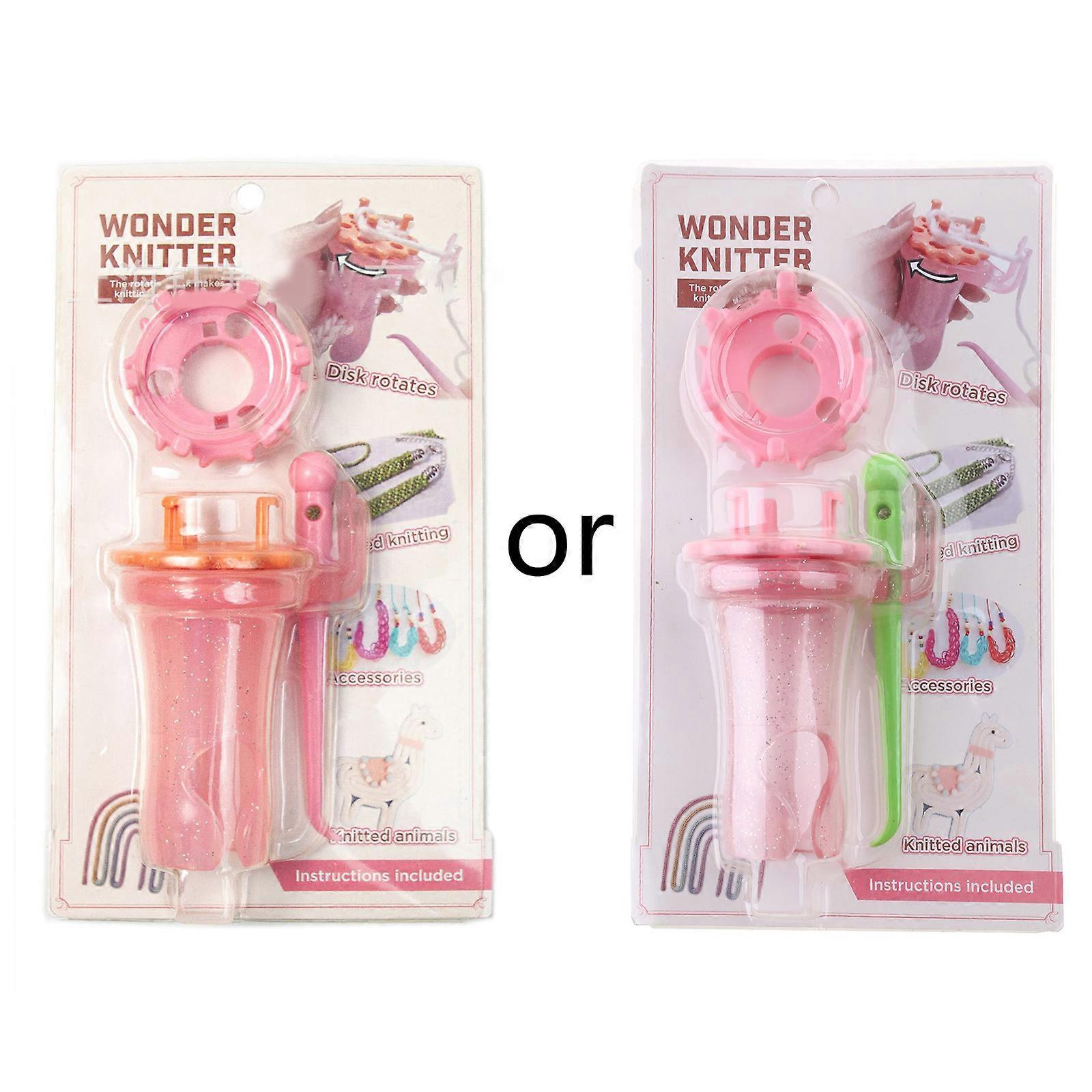 Knitting Spool Loom Double-Head Knitters DIY Weaving Tool with Pull Needle Wool Rope Craft for Scarves Straps Making
