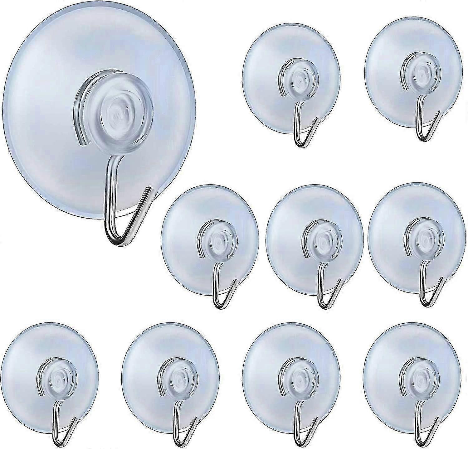10 Pcs Suction Cup Wall Hooks, 4.5cm Transparent Suction Cup Hooks Hangers Sucker Pads With Hooks