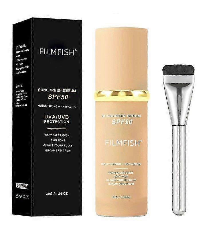 4-in-1 SPF50 Colour Changing Foundation & Brush Set, Full Coverage Foundation Anti-Aging Moisturizing Concealer for Women