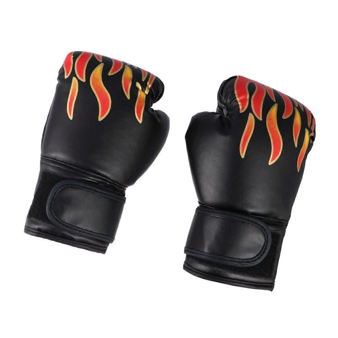 Gloves for and Boxing Gloves with Flame Pattern Training Gloves for Taekwondo Kickboxing Martial Arts Protective Breathable Random Colour