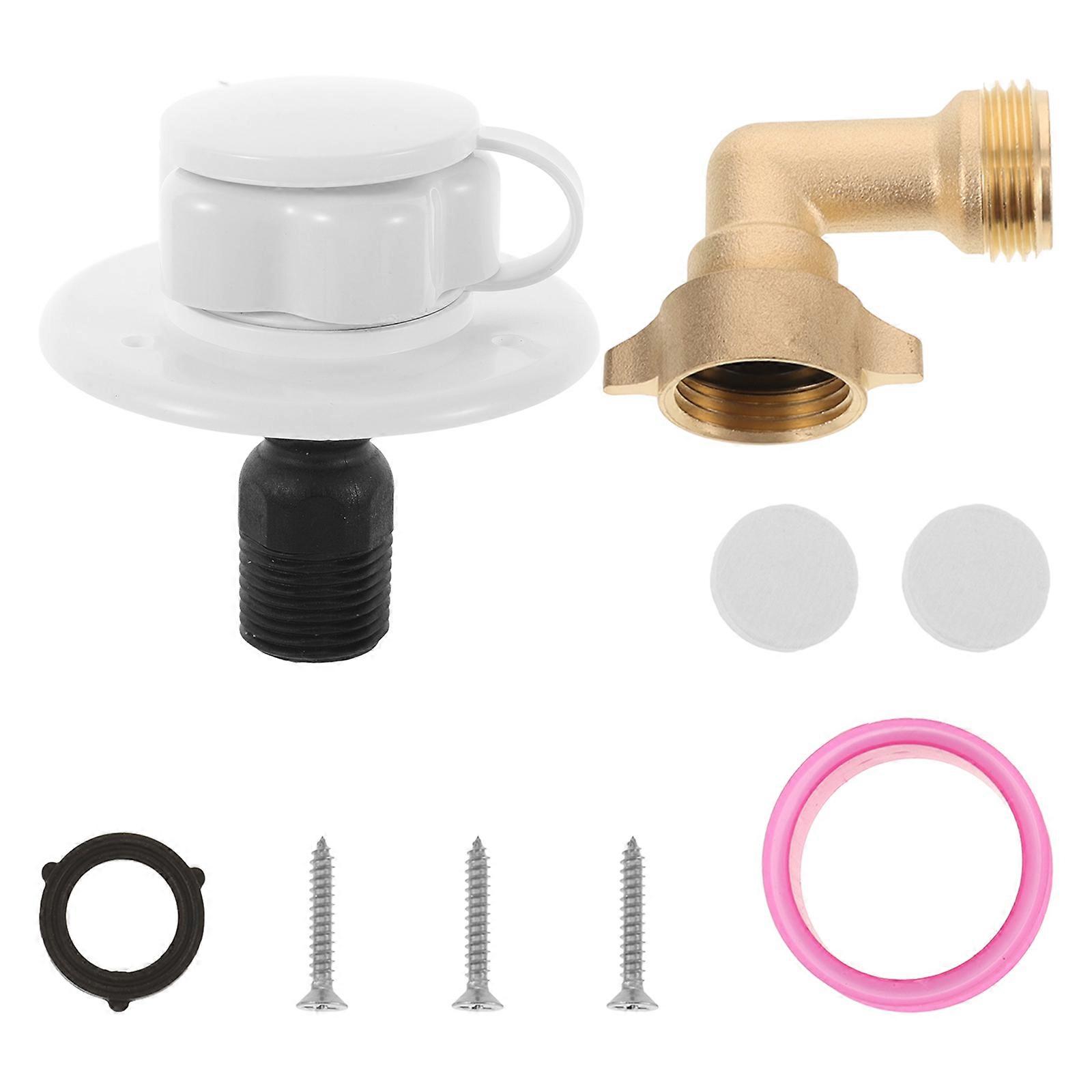 Brass RV Water Inlet Connector with Check Valve & Stainless Steel Filter Leak Proof Hose Connector for RVs and Boats, Easy Installation, Durable