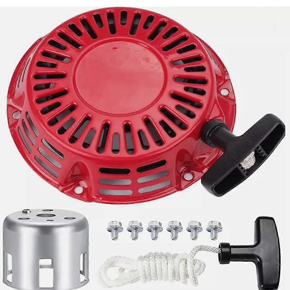 Recoil Starter Kit for Honda GX120, GX160, GX140, GX200 5.5HP & 6.5HP, Recoil Starter + Starter Cup + Handle + Clip + Screw, 12 in 1 Engine Starter A