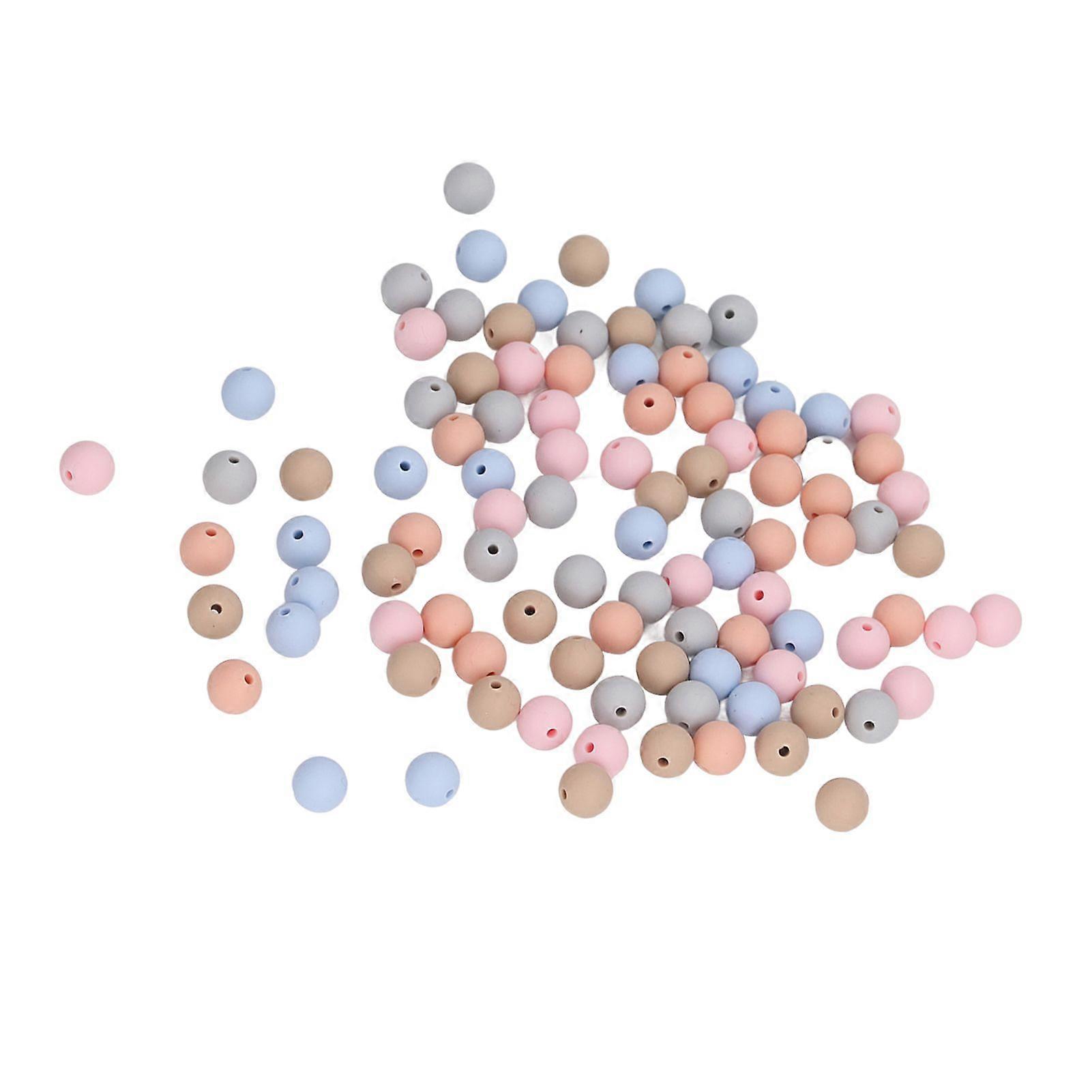 2025 Latest Model  100pcs 9mm Silicone Beads DIY Round Multiple Colors