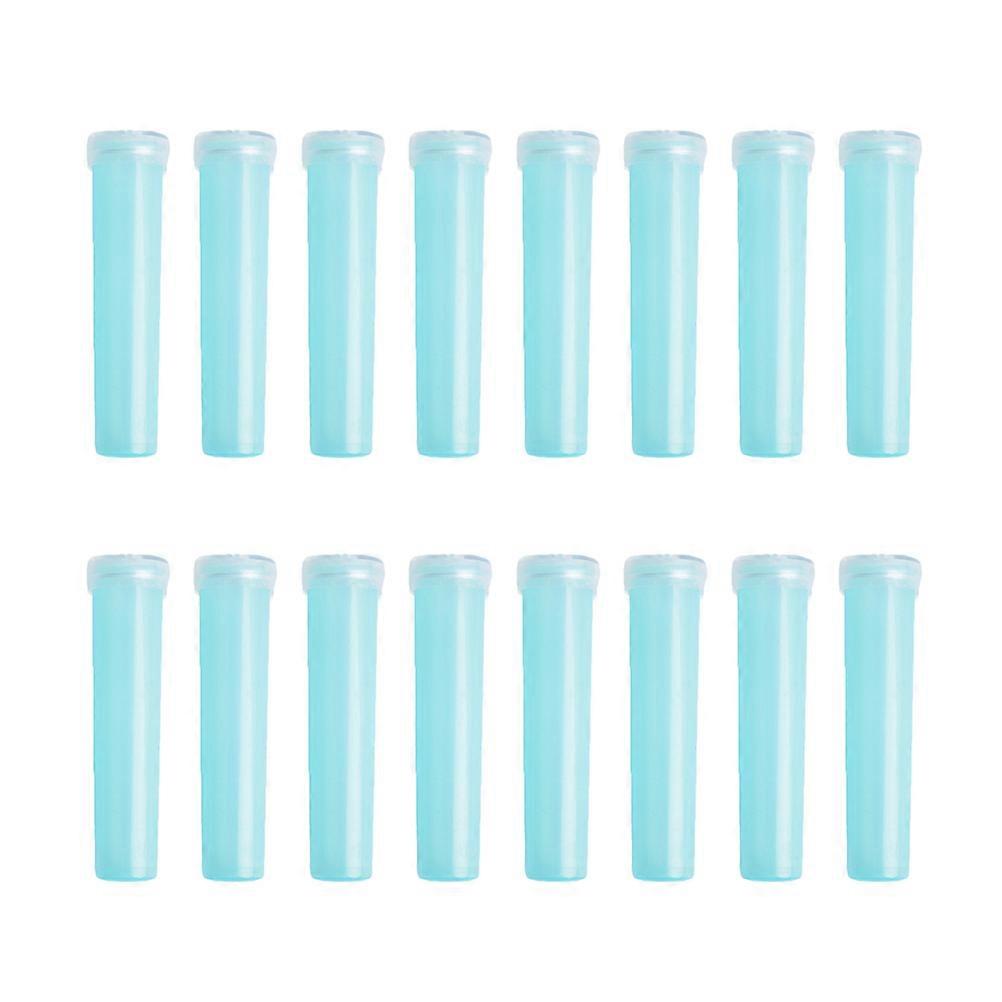 Blue Plastic Flower Water Tubes with Rubber Caps for Floral Arranging 20 Pieces 4 1x1 8cm