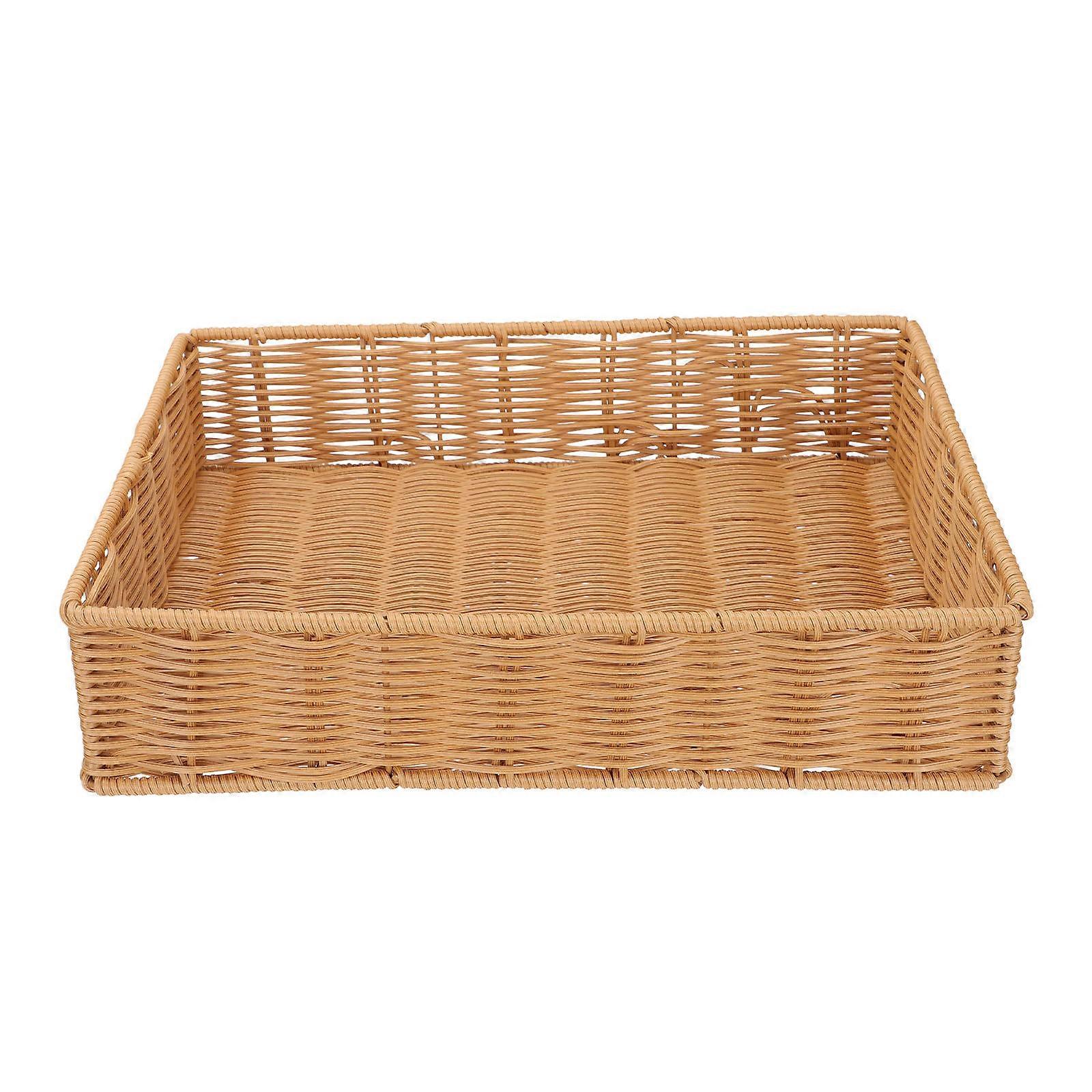 1Pc Storage Basket Practical Fruit Basket Rectangular Storage Basket (Brown)