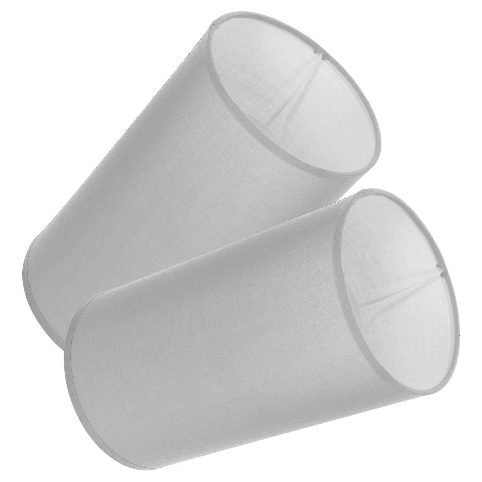 素朴なシリンダーランプシェードカバーテーブル&ベッドサイドランプ用グレーライトシェード2個リビングルーム&ベッドルーム用居心地の良い家の装飾