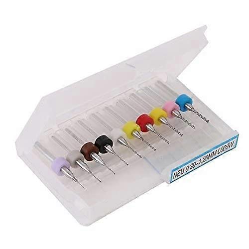 PCB Drill Bit Set 10 Pieces 0.3mm to 1.2mm Hard Metal Micro Drill for Circuit Board Fabrication