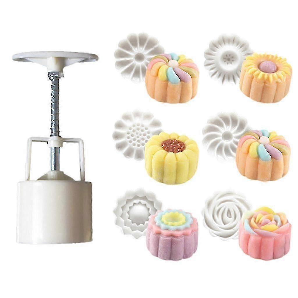 Circular Flower Mooncake Molds Set, Mooncake Decoration